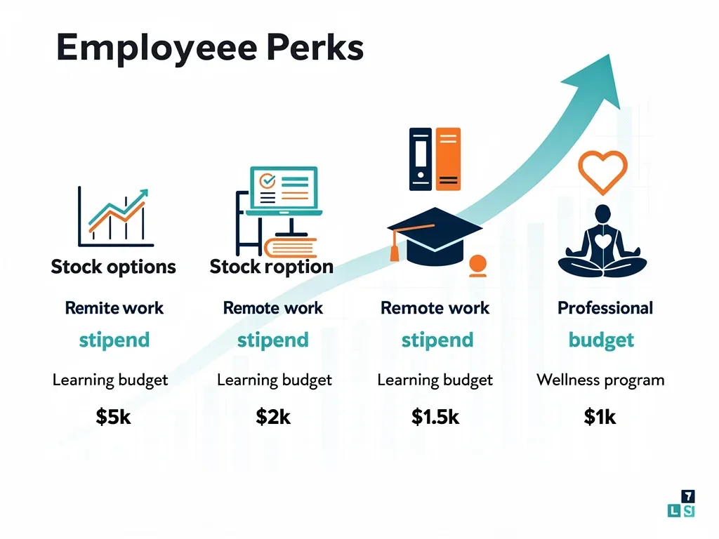 Infographic of valuable tech perks and their monetary equivalent