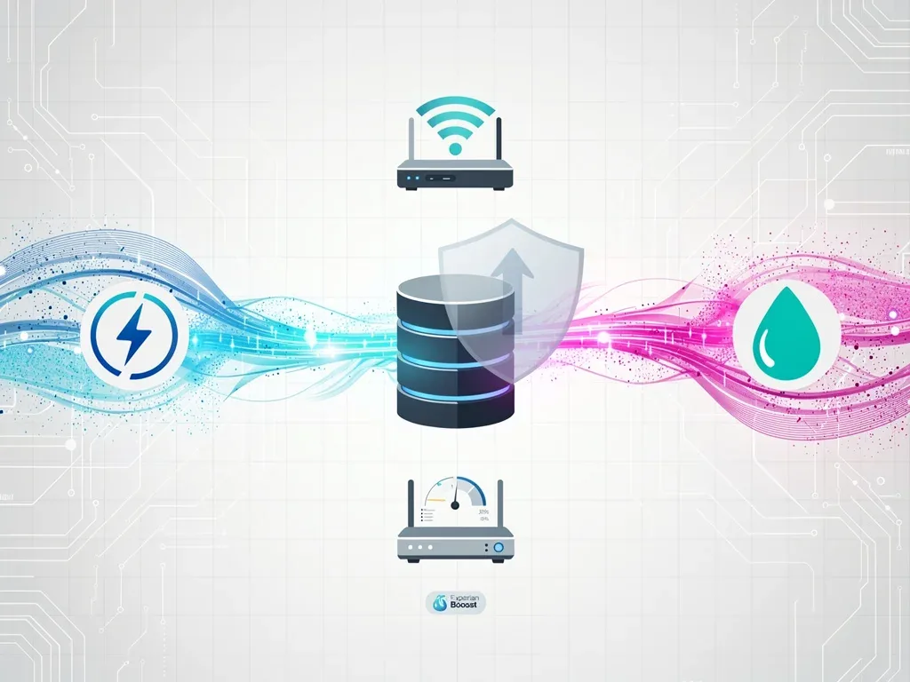 Data flow from utility providers to a credit score database, representing Experian Boost connectivity.