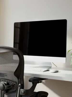 Modern home office setup for remote work in 2026 with ergonomic furniture and natural light.