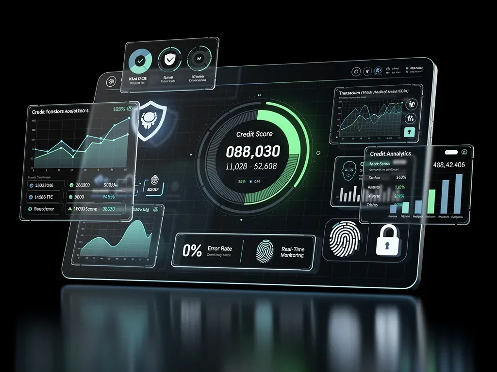 Advanced credit monitoring dashboard with zero error rate indicators for 2026.