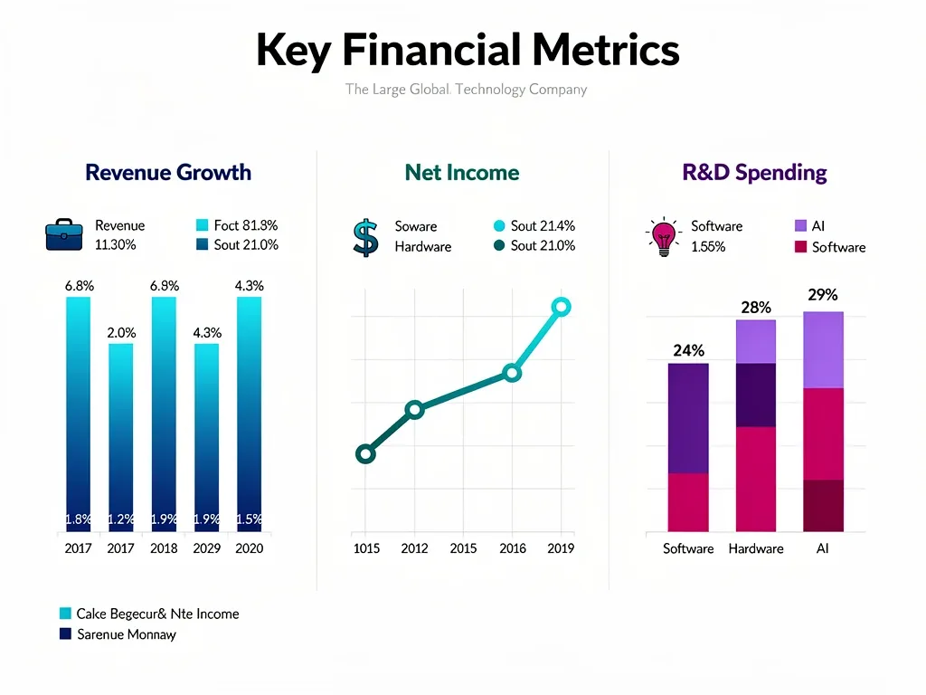 Infographic detailing financial metrics like revenue and R&D for a tech giant's Q1 2026 SEC filing.